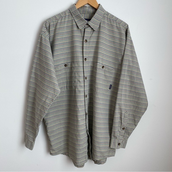 Patagonia Men’s Shirt 100% Organic Cotton Long Sleeve Check Plaid Size L - Picture 2 of 11